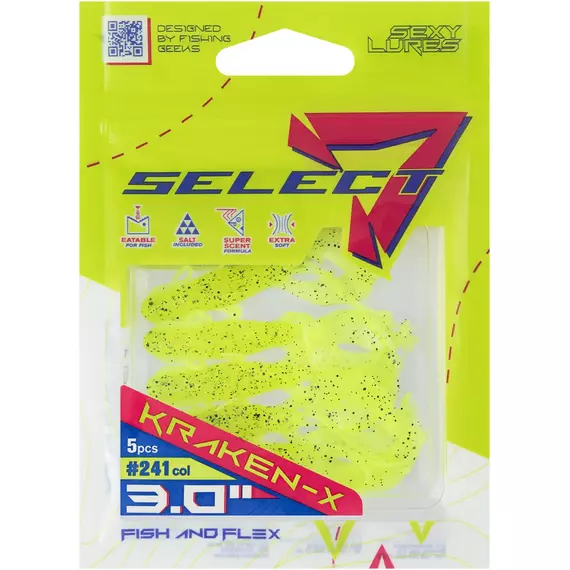 Силікон Select Kraken-X SE 3" #241 (5шт/уп), Довжина силікону: 3" (7.62 см), Колір силікону: 241, фото , изображение 2